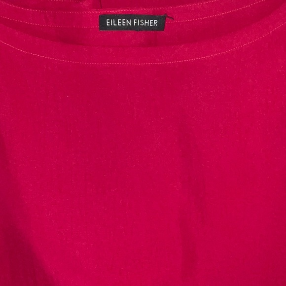 Eileen Fisher Berry Red Tencel Crewneck Top. Oversized Shortsleeved. XL - Picture 9 of 9
